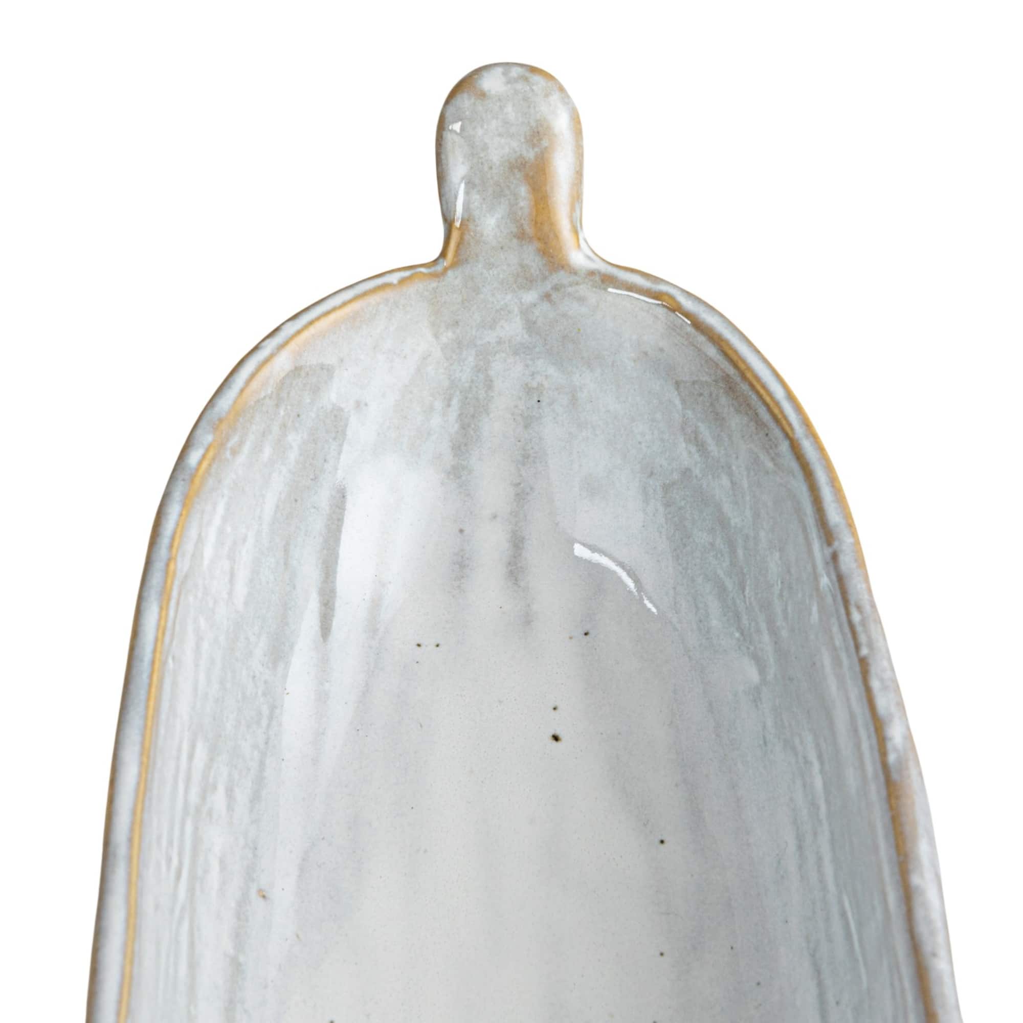 Hello Honey® 13.25" Long White Stoneware Dish with Reactive Glaze